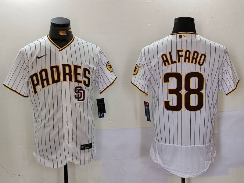 Men San Diego Padres #38 Alfaro White stripe Elite 2024 Nike MLB Jersey style 9022->philadelphia phillies->MLB Jersey